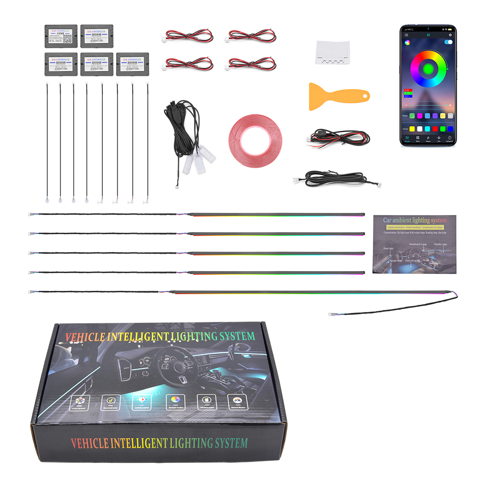 Led Interior Ambient Light - Meistverkauftes Auto-Ambientelicht-Set 18 in 1 Innenraum-LED-Autobeleuchtung