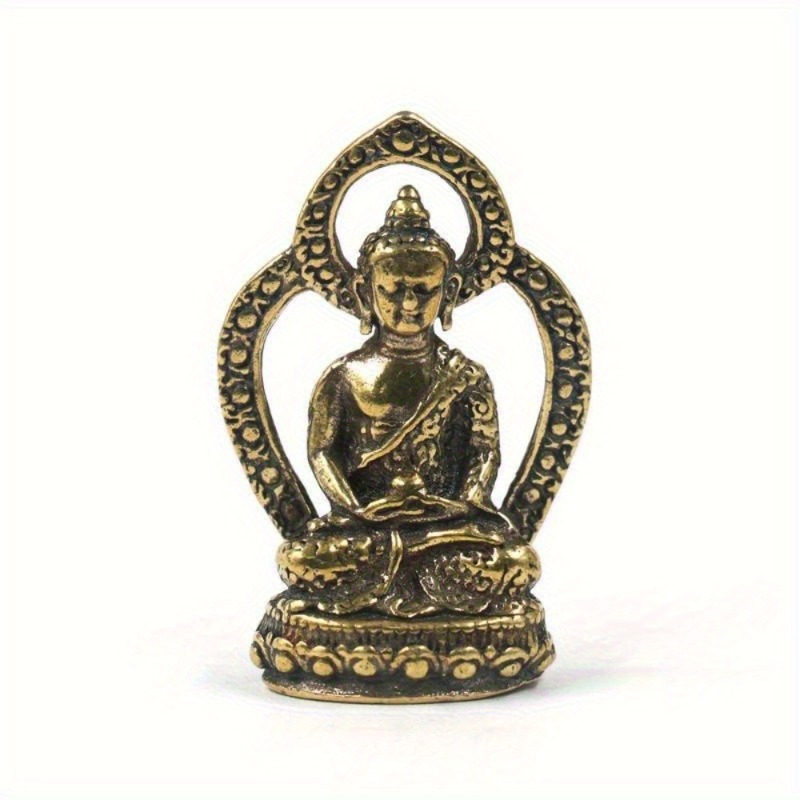Car Accessories Bangi - 1 Stück Mini-Buddha-Statue aus Kupfer, Feng-Shui-Dekoration,