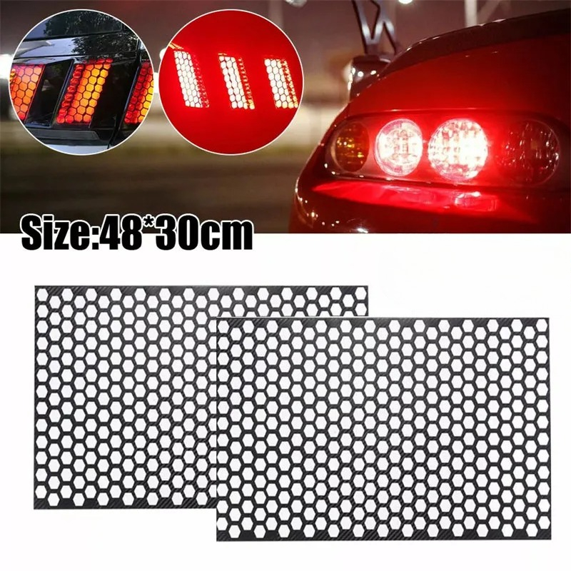 Car Accessories Light - Universelle Wabenmuster-Rücklichtaufkleber DIY Rauchfolie Auto-Rückleuchten-Schutzfolie Dekor-Aufkleber