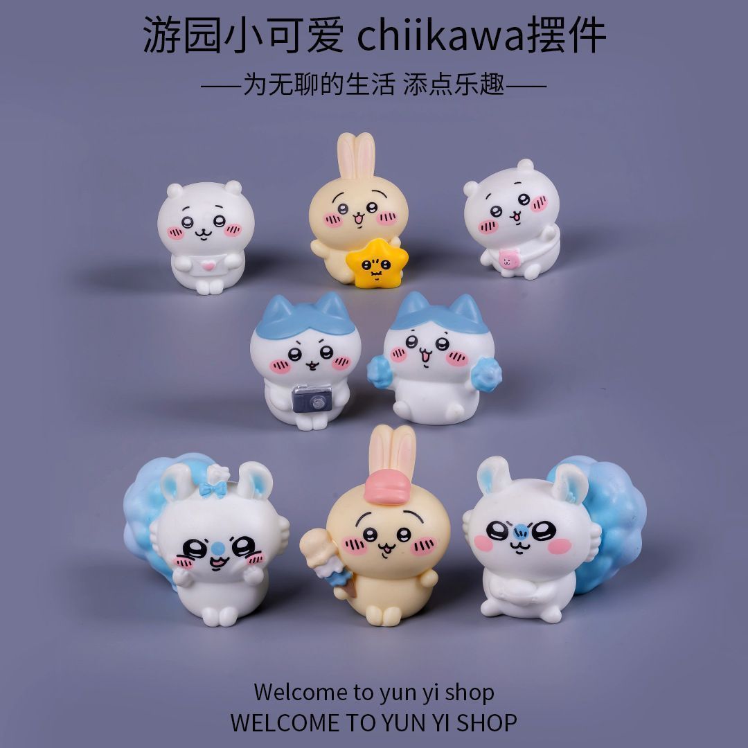 Car Accessories Etsy - Chiikawa Mikro-Landschafts-Minifigur, niedliche Cartoon-Blindbox-Dekoration für das
