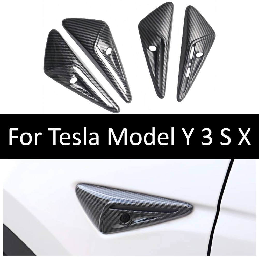 Car Accessories You Need - Kohlefaser-Kameraabdeckungen und Zierleisten für Tesla Model