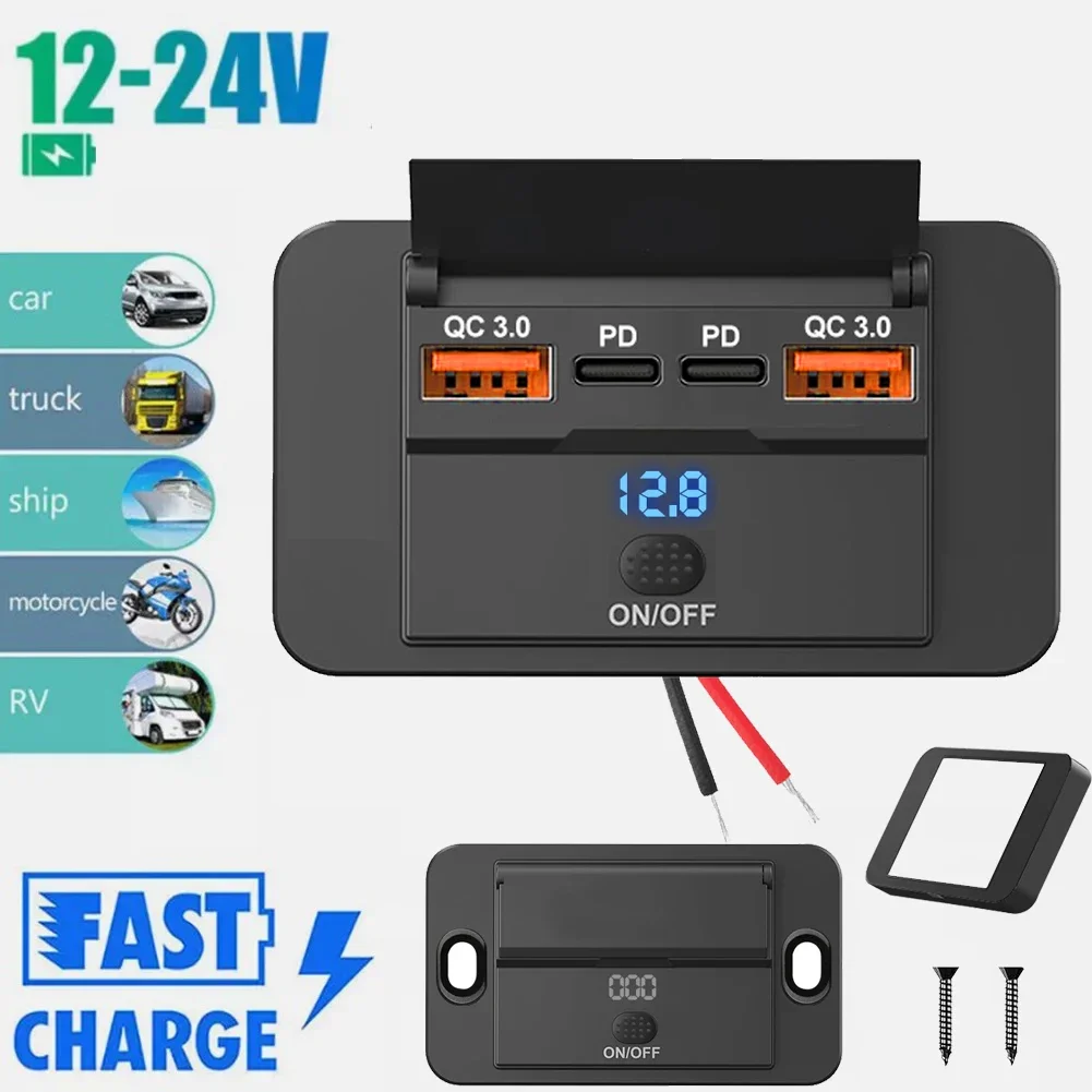 Car Accessories Thailand - Auto-Ladeadapter mit Schalter, 2-4-Port-Ladeverteiler, Steckdose für