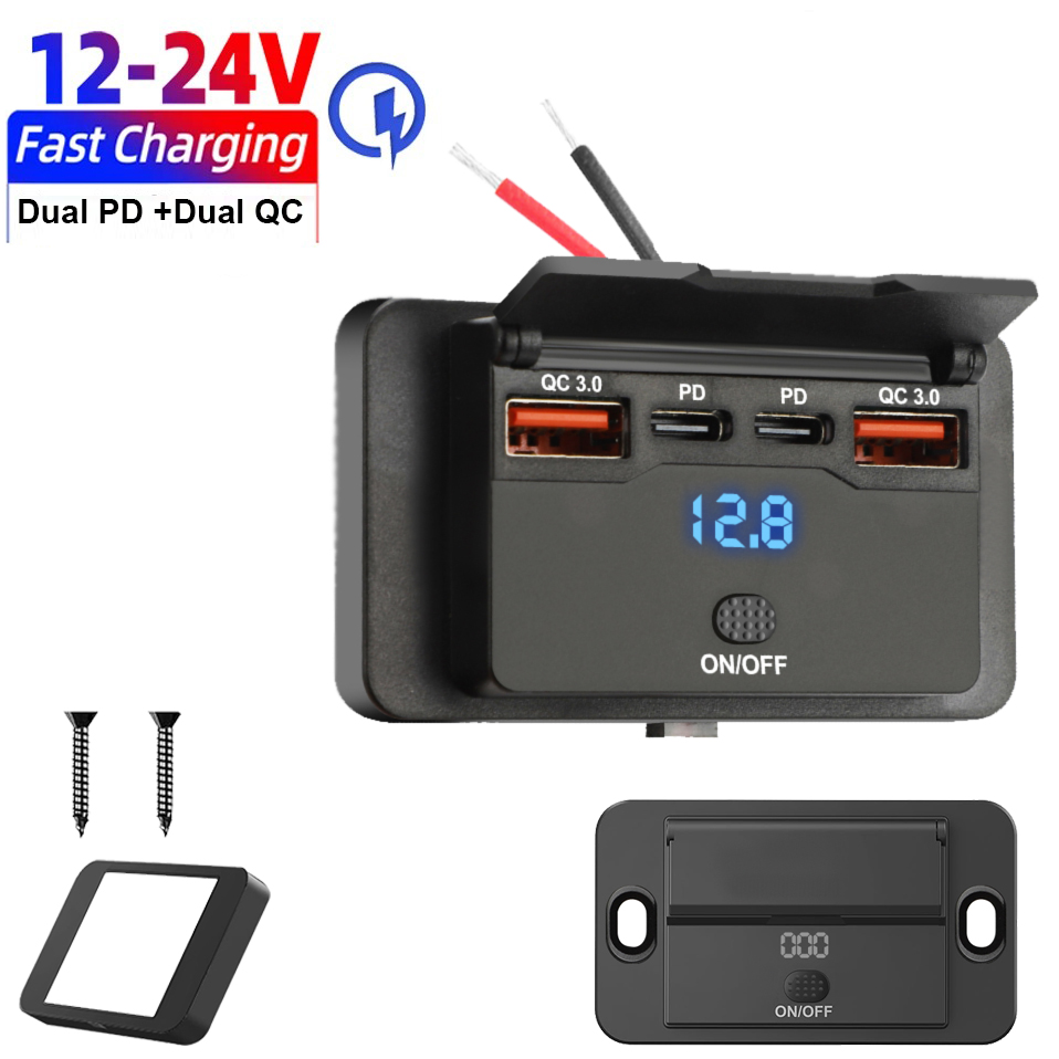 4-Port 12/24V USB-C Wandsteckd – Car Accessories Thailand Bewertung und Preis