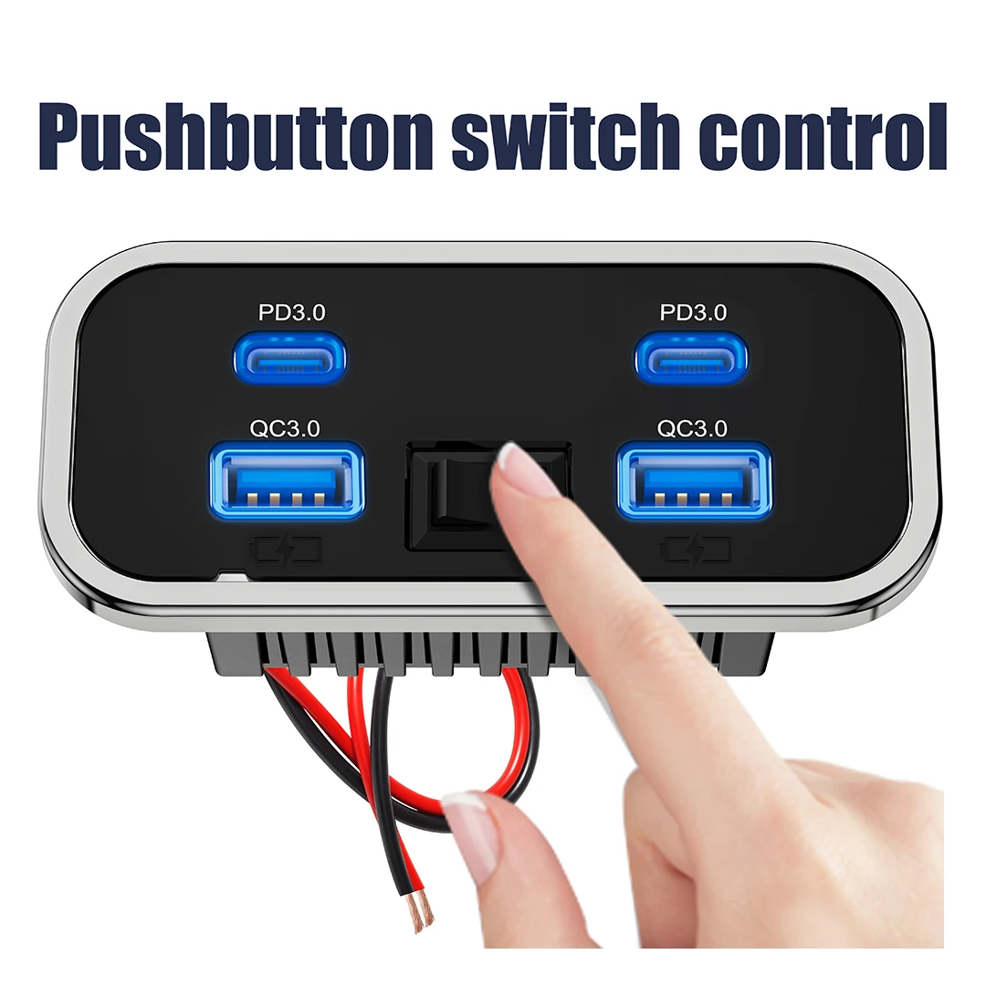 12V-24V 4 Ports Dual USB PD3.0 – Car Accessories Thailand Bewertung und Preis